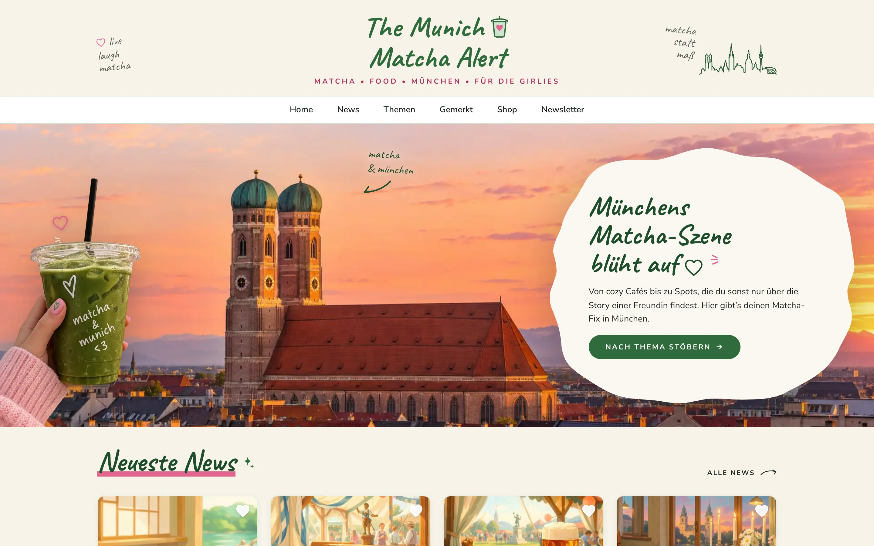 Startseite von The Munich Matcha Alert